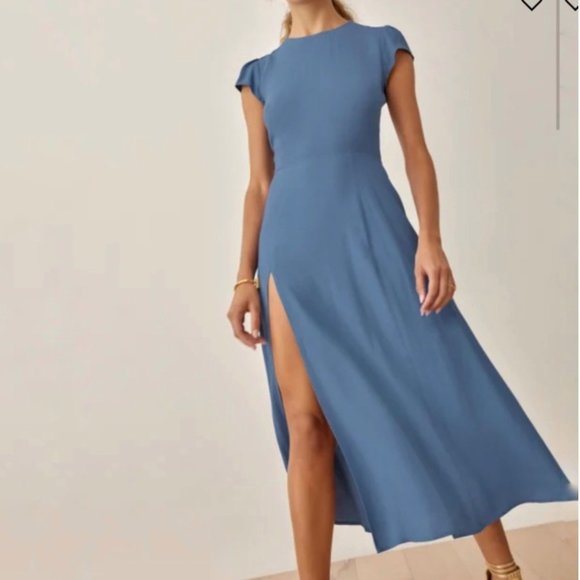 Reformation Gavin Dress in Morning Glory - Picture 2 of 14